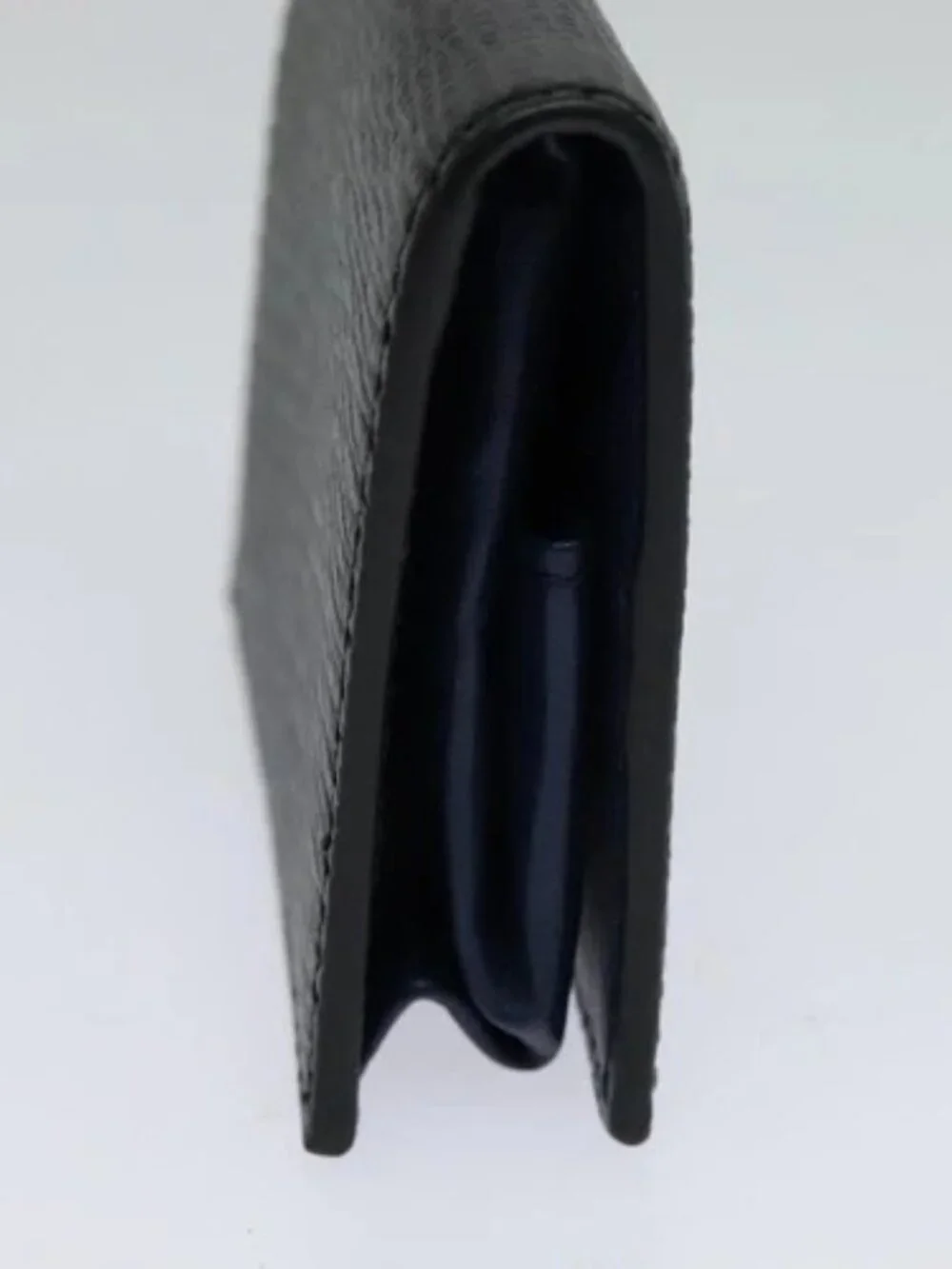 Salvatore Ferragamo Gancini Coin Purse Leather Black Auth 104463V